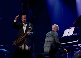 Benny-Golson-sax-and-Antonio-Farao-piano-during-the-concert-on-Warsaw-Summer-Jazz-Days-2019-StodoÅ