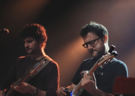 Bob-Lanzetti-guitar-and-Michael-League-bass-during-the-concert-of-Snarky-Puppy-on-Warsaw-Summer-Jazz