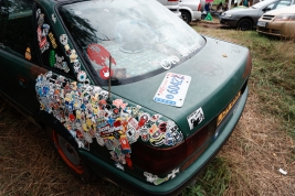 The-car-with-stickers-parked-at-25th-PolandRock-festival-Kostrzyn-20190801