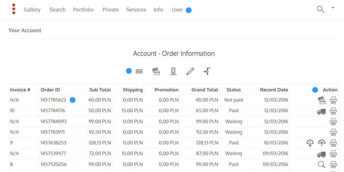 User Account View User Account View
